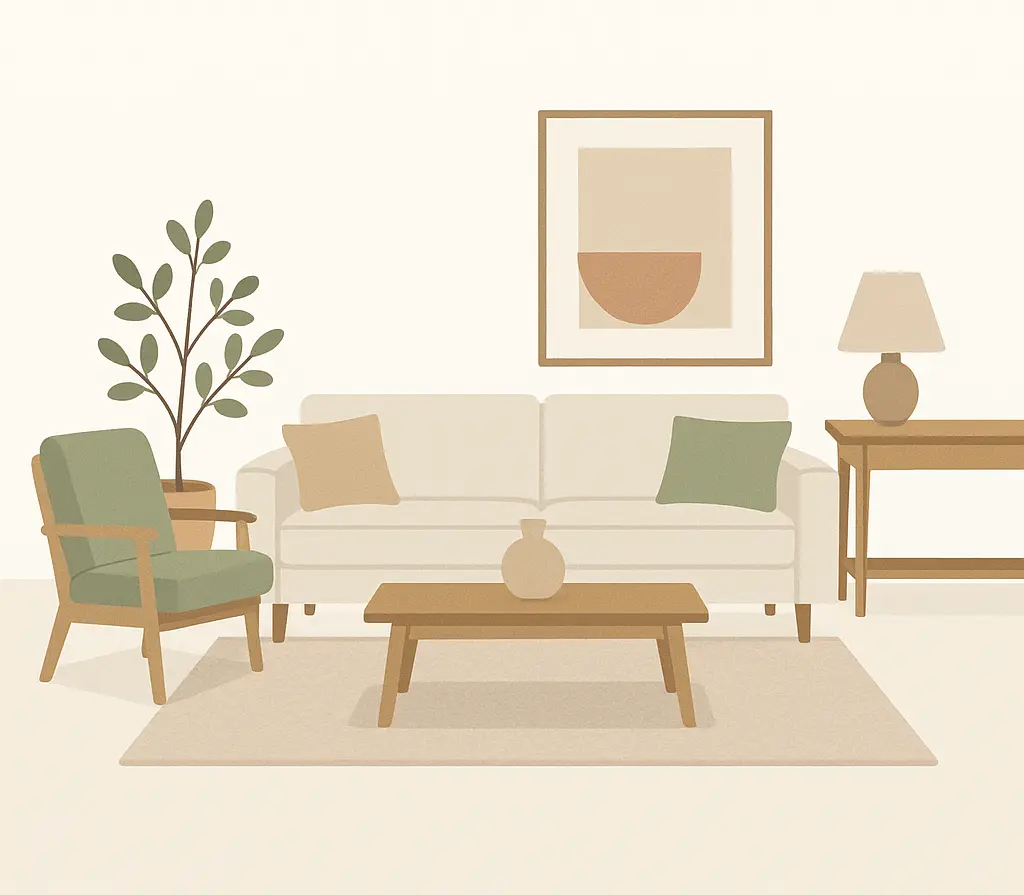 Floating Rug Under Coffee Table