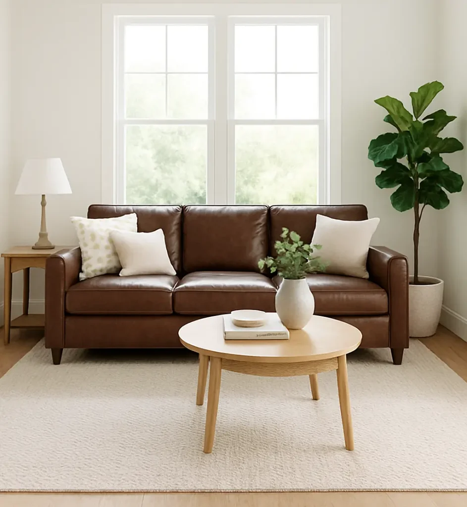 Living Room Styles with a Dark Brown Couch