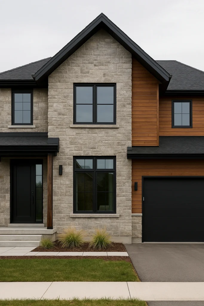 Natural Stone and Wood Textured Appeal